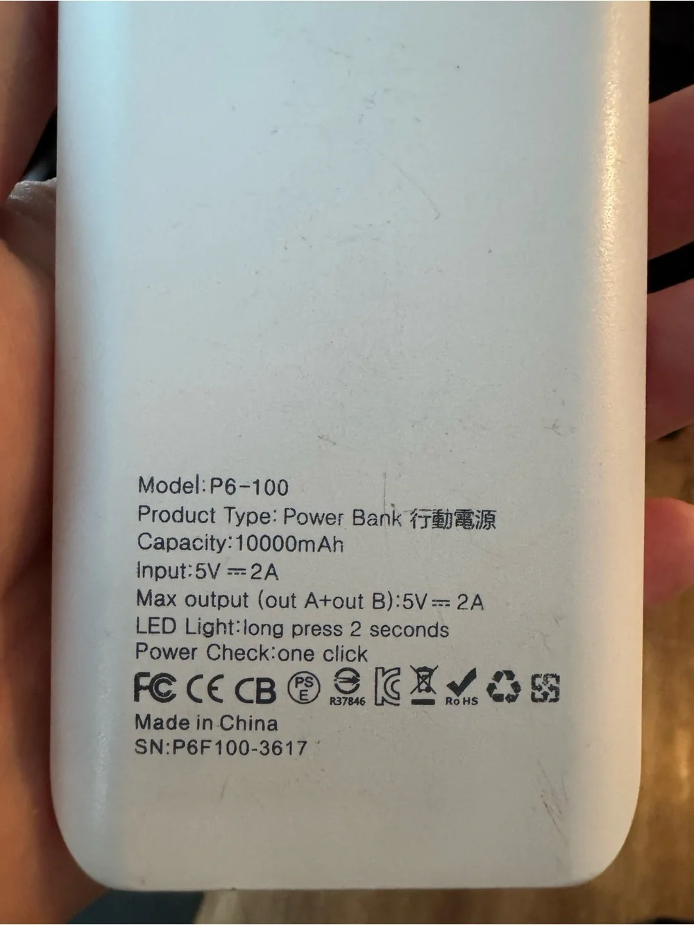 Gigastone Portable Power Bank in White